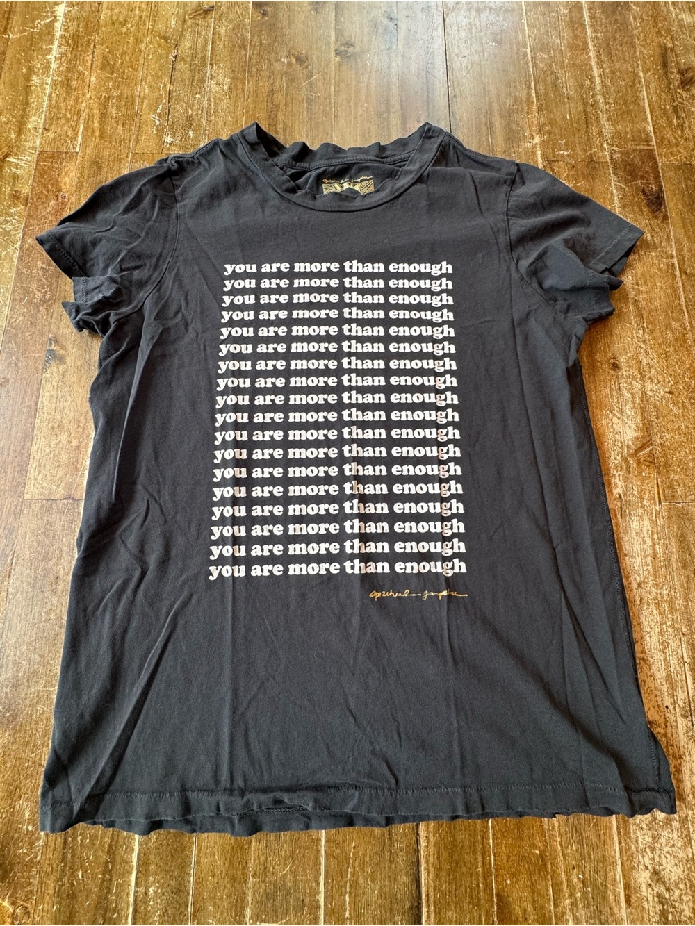 Spiritual Gangster Brand “You Are More Than Enough” Black Tee Shirt Size S